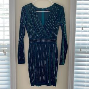 Hunter green velvet dress by Windsor